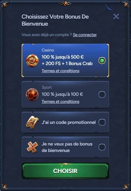 Betwarts Casino inscription